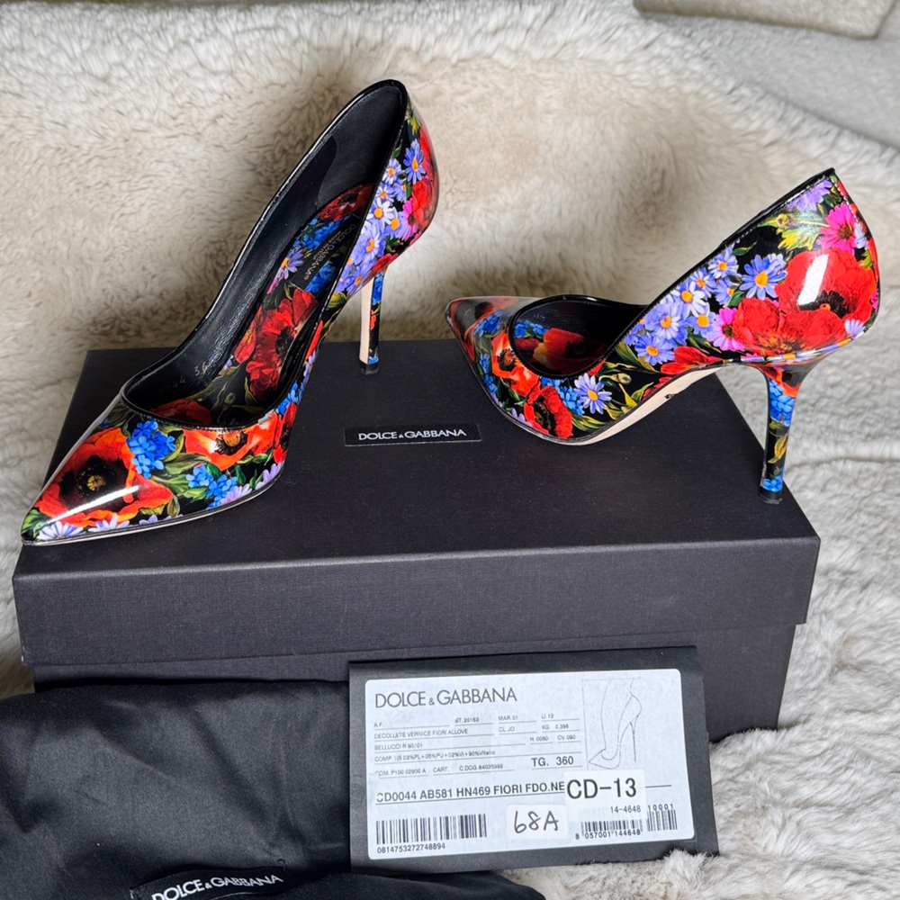 Dolce & Gabbana Floral Heels - Red, Blue, Green
